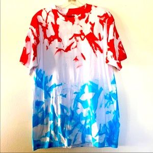 Red, White & Blue tie dye T-shirt Sz L